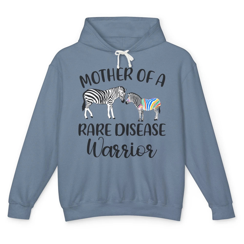 Mother Of A Rare Disease Warrior Zebra Rare Disease Mom Unisex Lightweight Hoodie