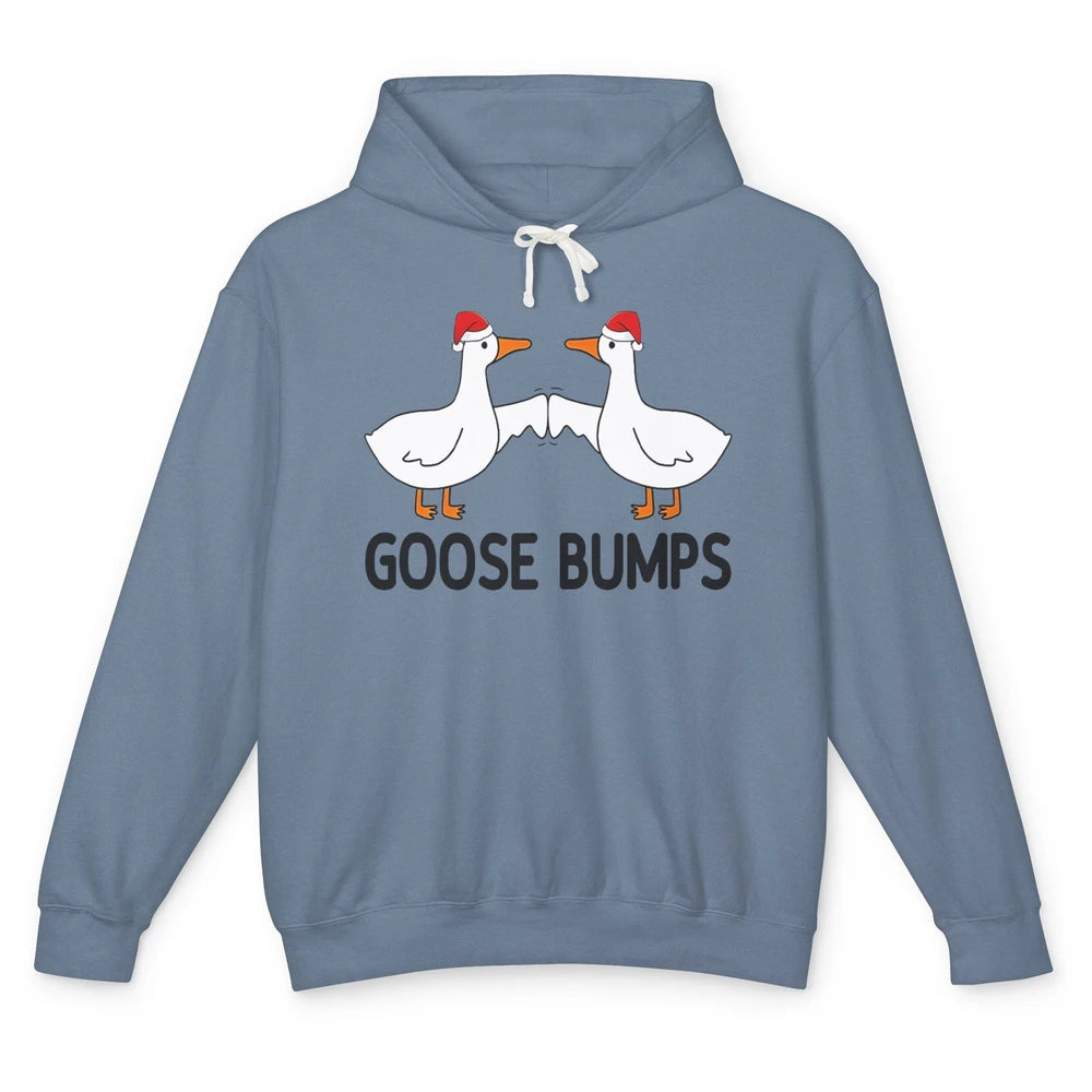 Funny Silly Goose Christmas Santa Goosebumps Winter Holiday Unisex Lightweight Hoodie