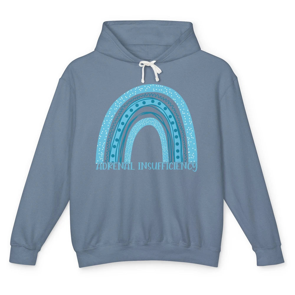 Adrenal Insufficiency Awareness Floral Light Blue Rainbow Unisex Lightweight Hoodie