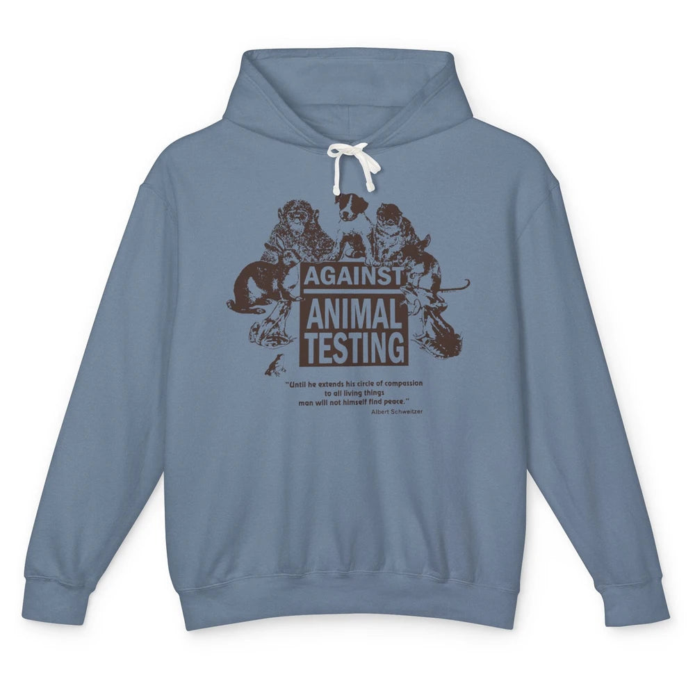 Against Animal Testing Farm Pet Liberation Right Vegan Retro Unisex Lightweight Hoodie