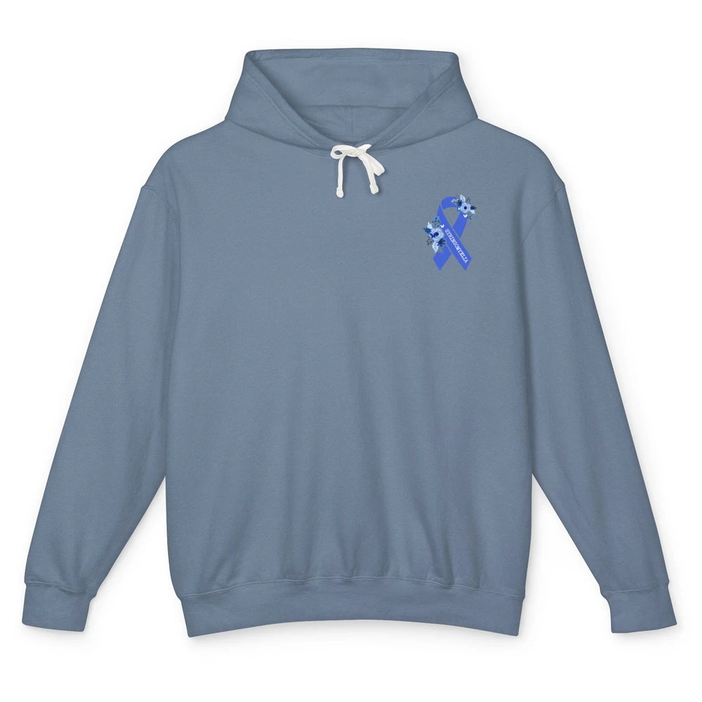 Syringomyelia Awareness Floral Blue Ribbon Rainbow Unisex Lightweight Hoodie