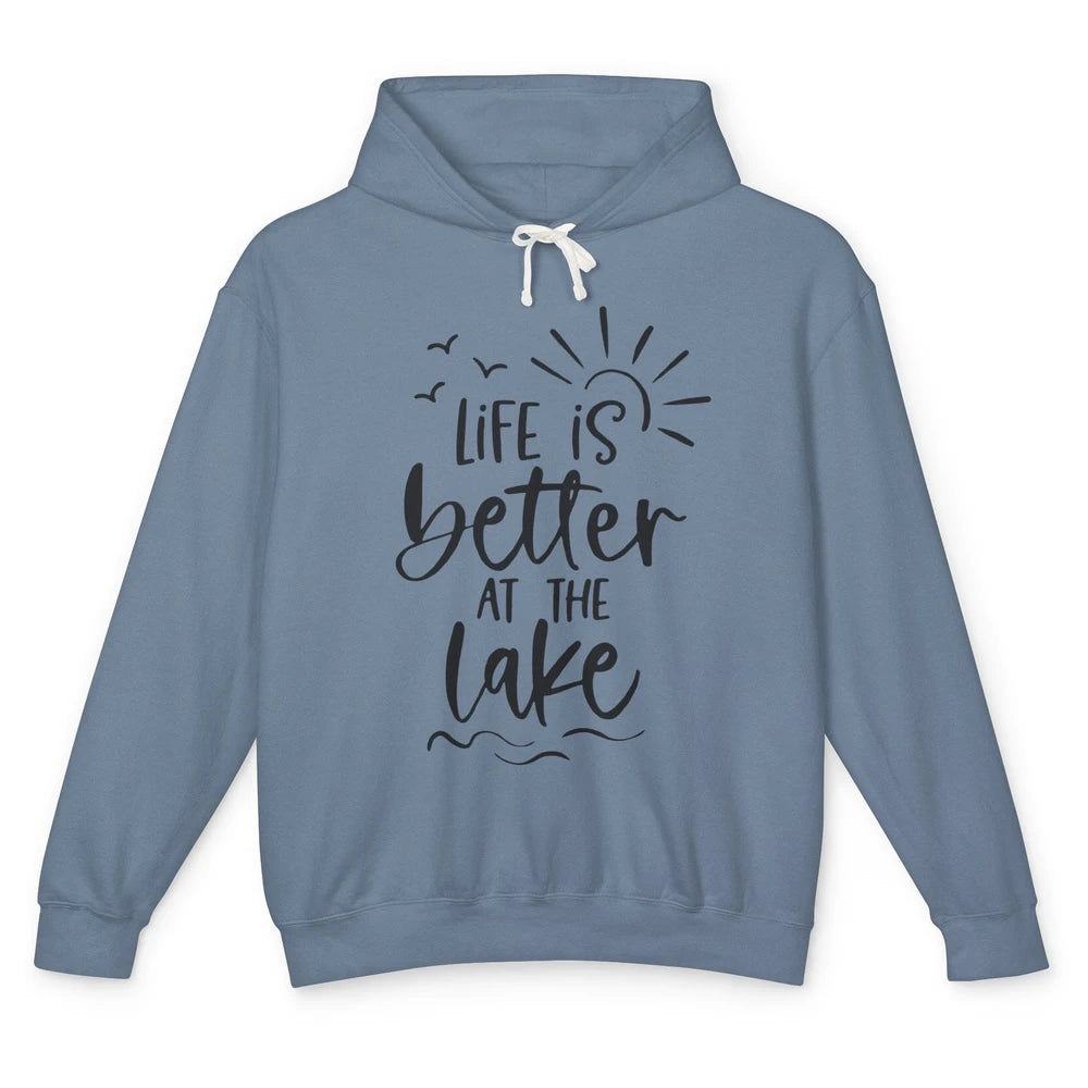 Life Is Better At The Lake Kayaking Lake Life Summer Vacay Unisex Lightweight Hoodie