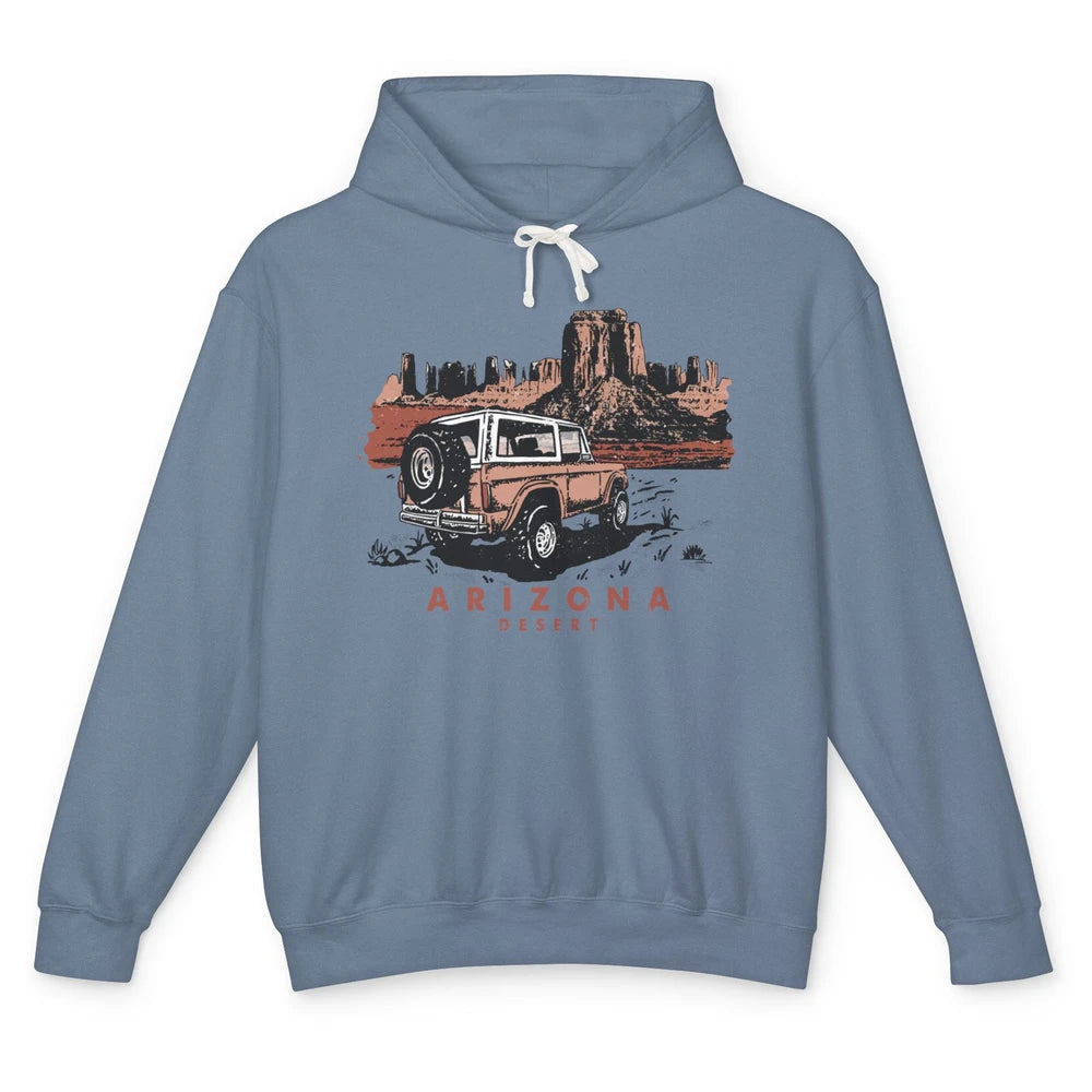 Retro Arizona Desert Truck Country Adventure Nature Lovers Unisex Lightweight Hoodie