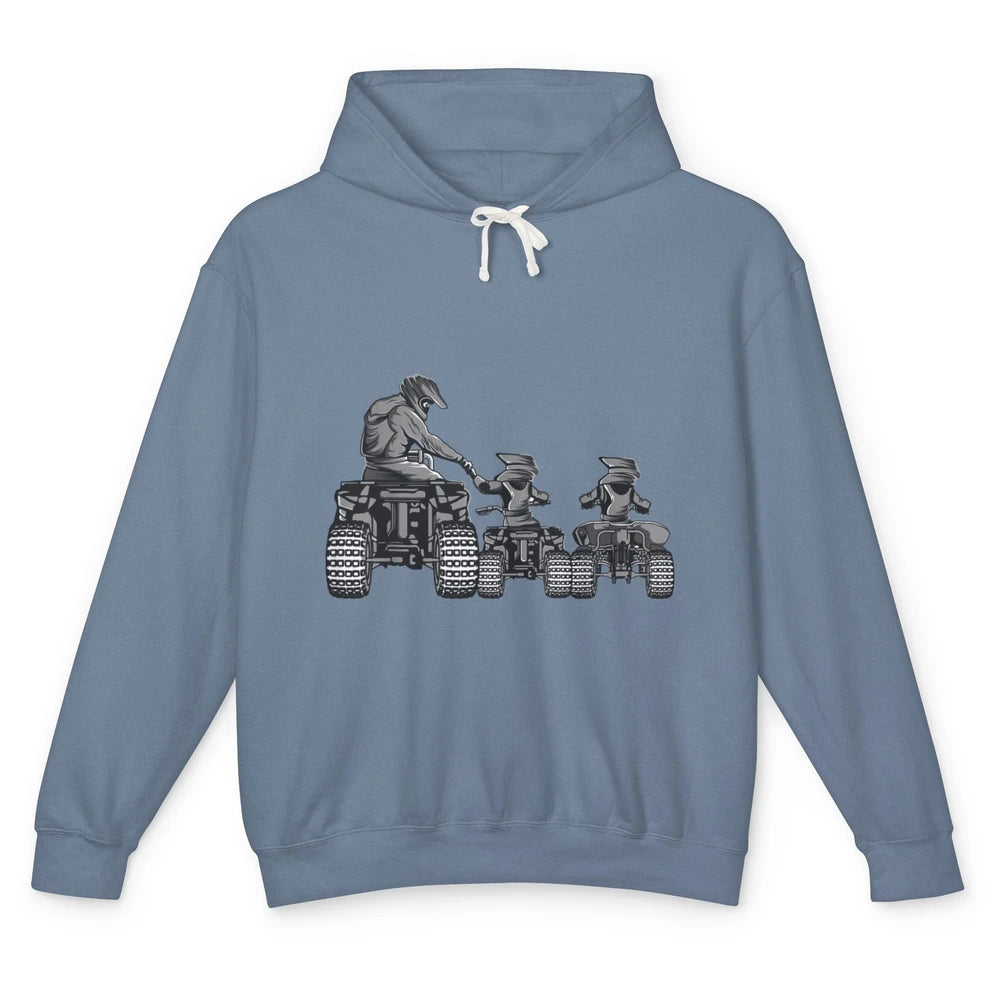 Quad Bike Father And Son Four Wheeler ATV SXS Life Offroad Unisex Lightweight Hoodie