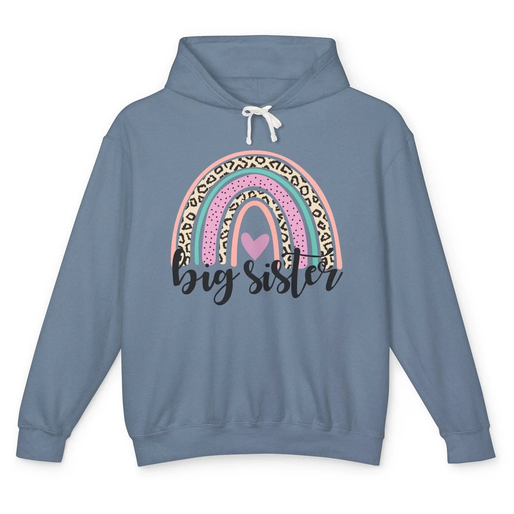 Cute Big Sister Rainbow Heart Big Sister Little Sister Gift Unisex Lightweight Hoodie