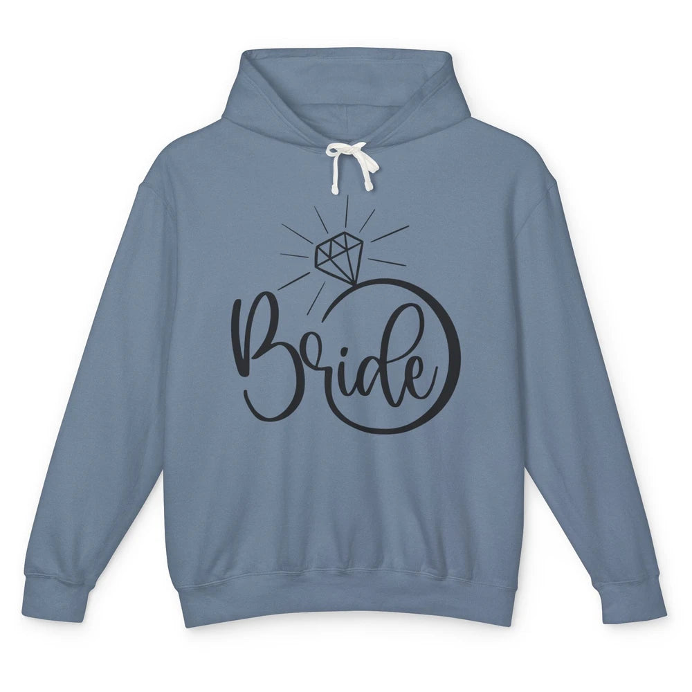 Bride To Be Wedding Ring Future Mrs. Engagement Bachelorette Unisex Lightweight Hoodie