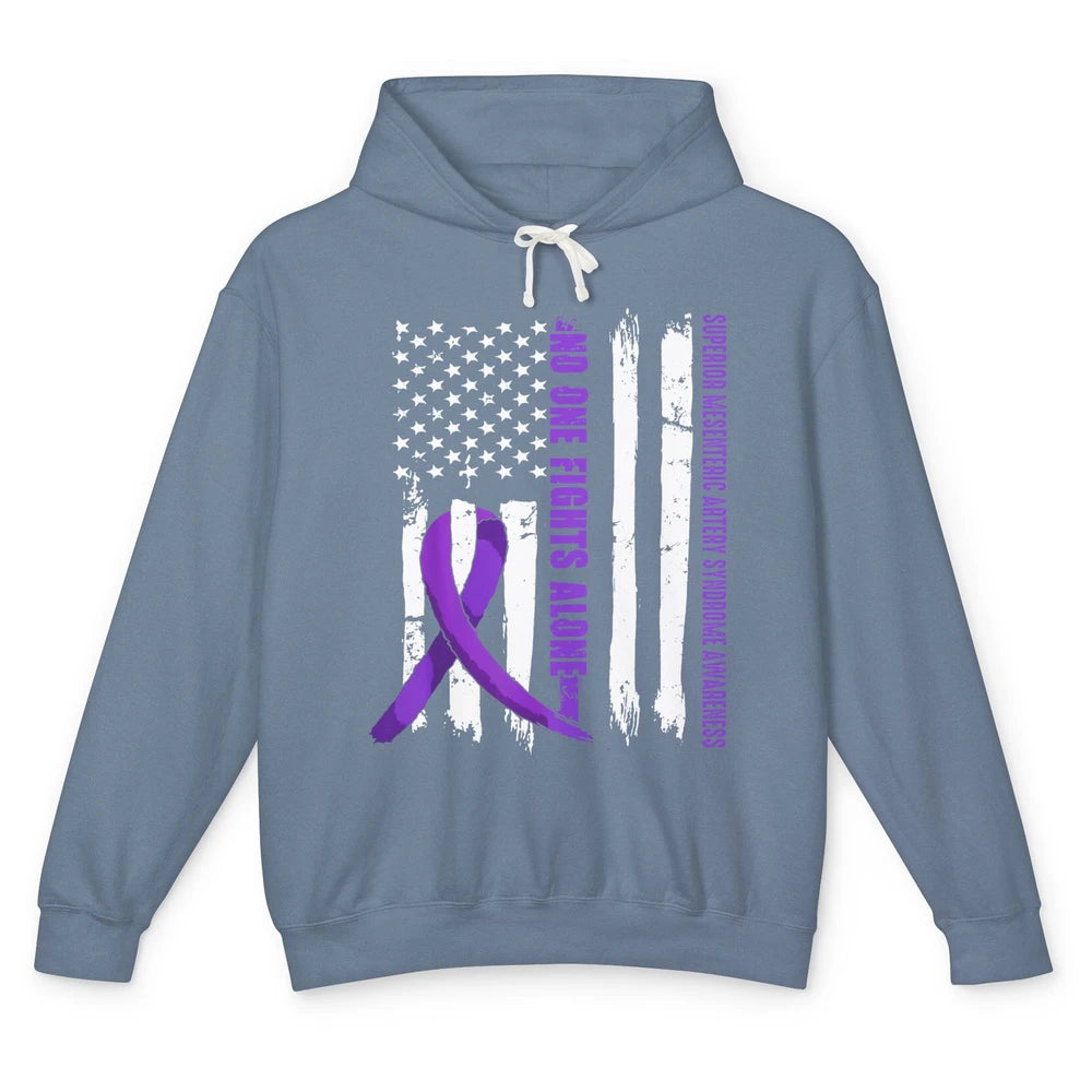 Superior Mesenteric Artery Syndrome Flag No One Fight Alone Unisex Lightweight Hoodie