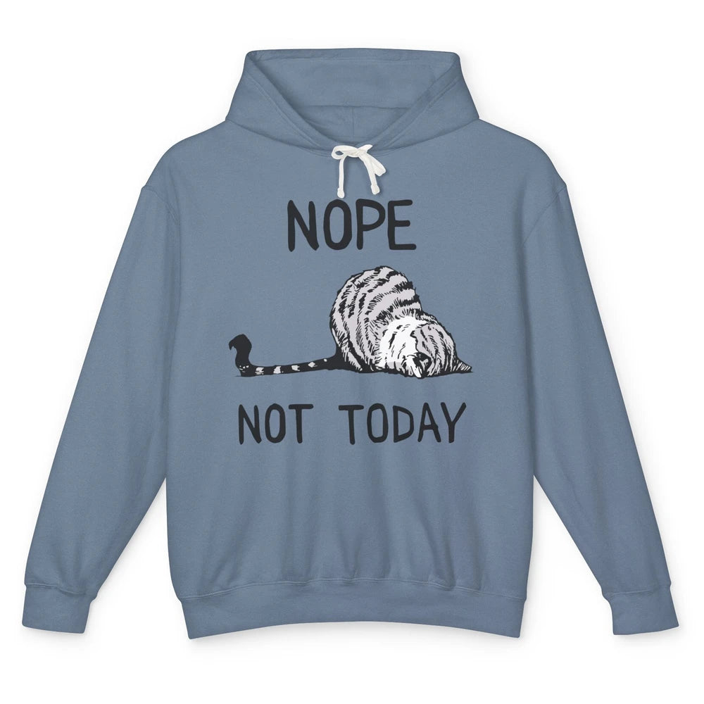 Lazy Cat Nope Not Today Funny Cat Sarcastic Cat Lovers Gift Unisex Lightweight Hoodie