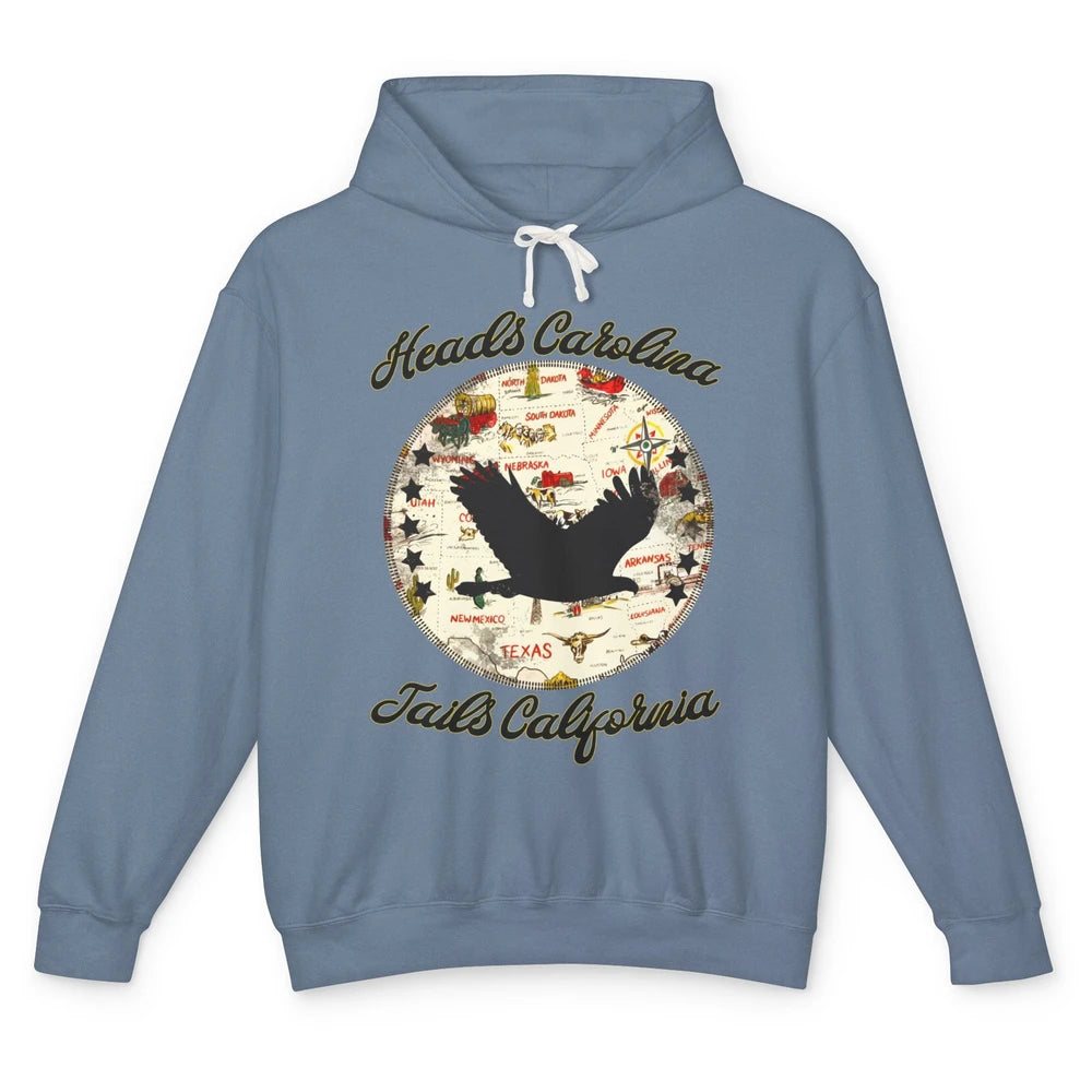 Vintage Heads Carolina Tail California Western Country Unisex Lightweight Hoodie