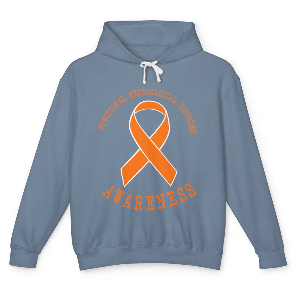 Functional Neurological Disorder Awareness FND Orange Ribbon Unisex Lightweight Hoodie