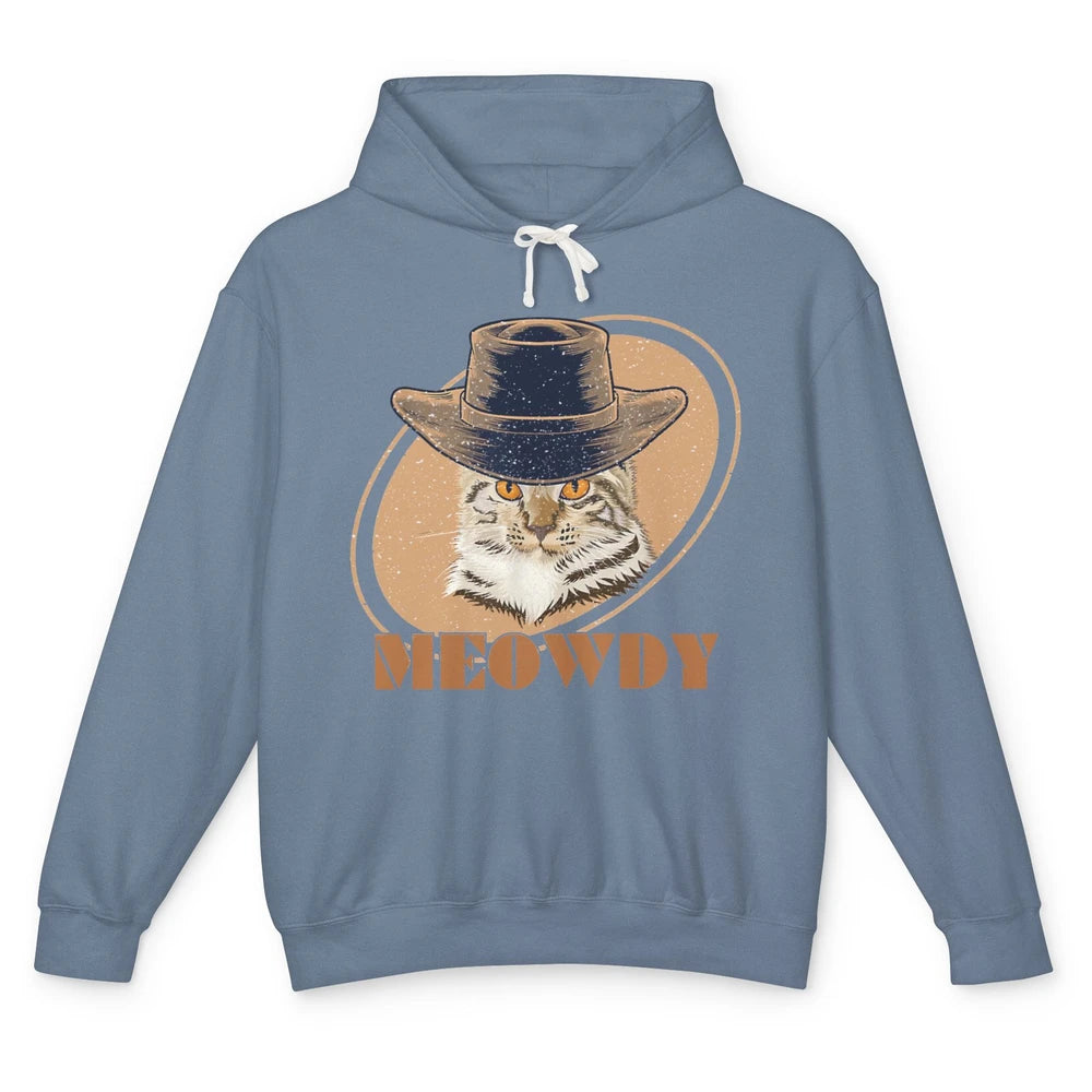 Funny Cat Cowboy Meowdy Western Country Cat Lovers Costume Unisex Lightweight Hoodie