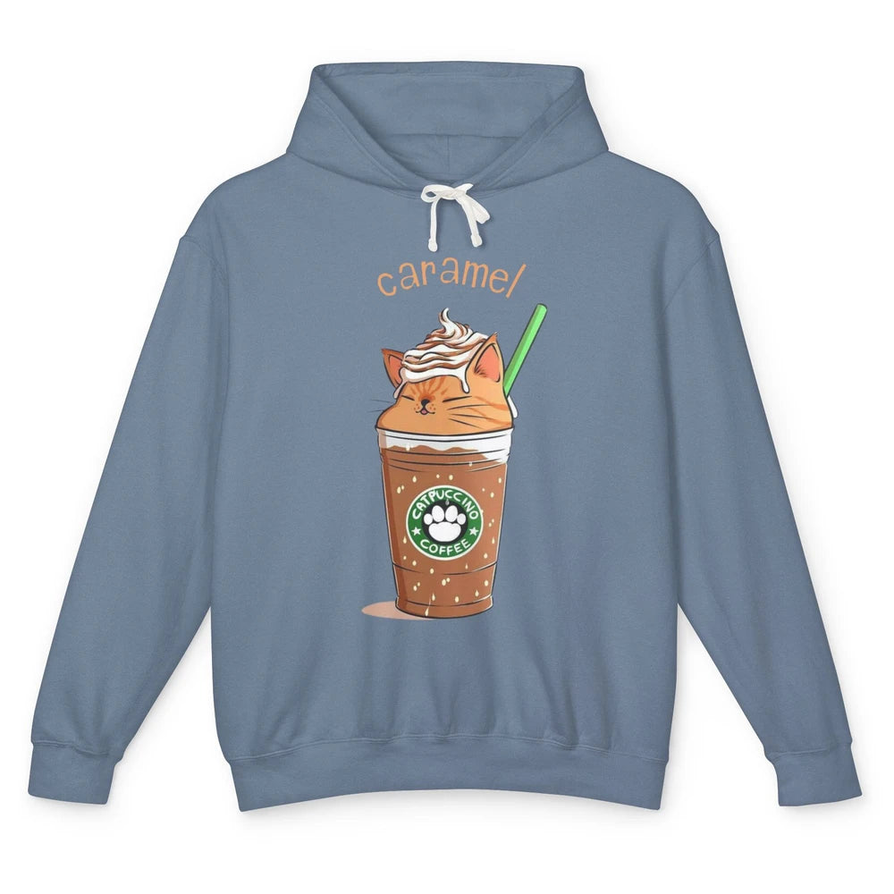 Cute Caramel Orange Cat Animals Pet Catpuccino Coffee Kitten Unisex Lightweight Hoodie