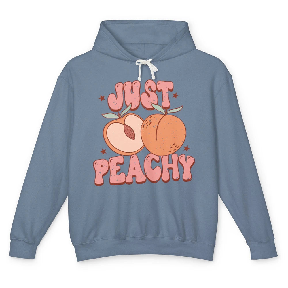 Just Peachy Vintage Peach Summer Fruits Peach Lovers Gift Unisex Lightweight Hoodie