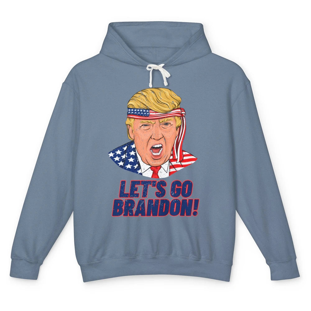 US Flag Trump Let's Go Bran-don Conservative Anti Liberal Unisex Lightweight Hoodie