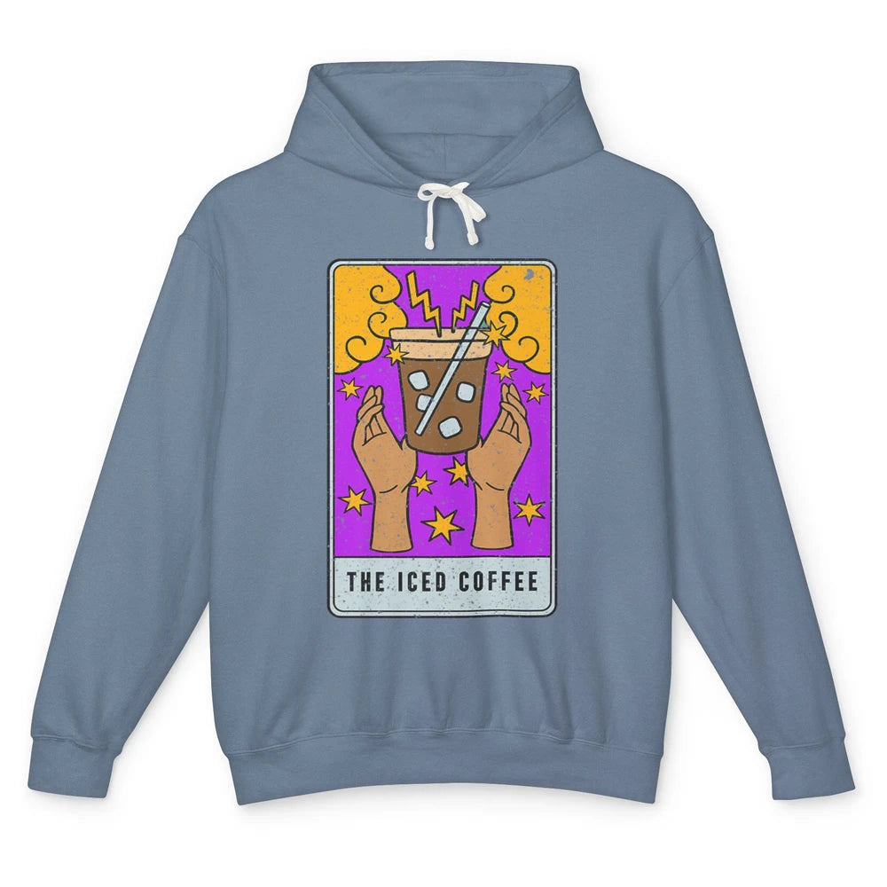 The Iced Coffee Witch Latte Tarot Card Mystical Halloween Unisex Lightweight Hoodie