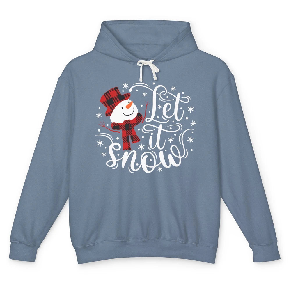 Funny Snowman Let It Snow Snowflakes Holiday Merry Christmas Unisex Lightweight Hoodie