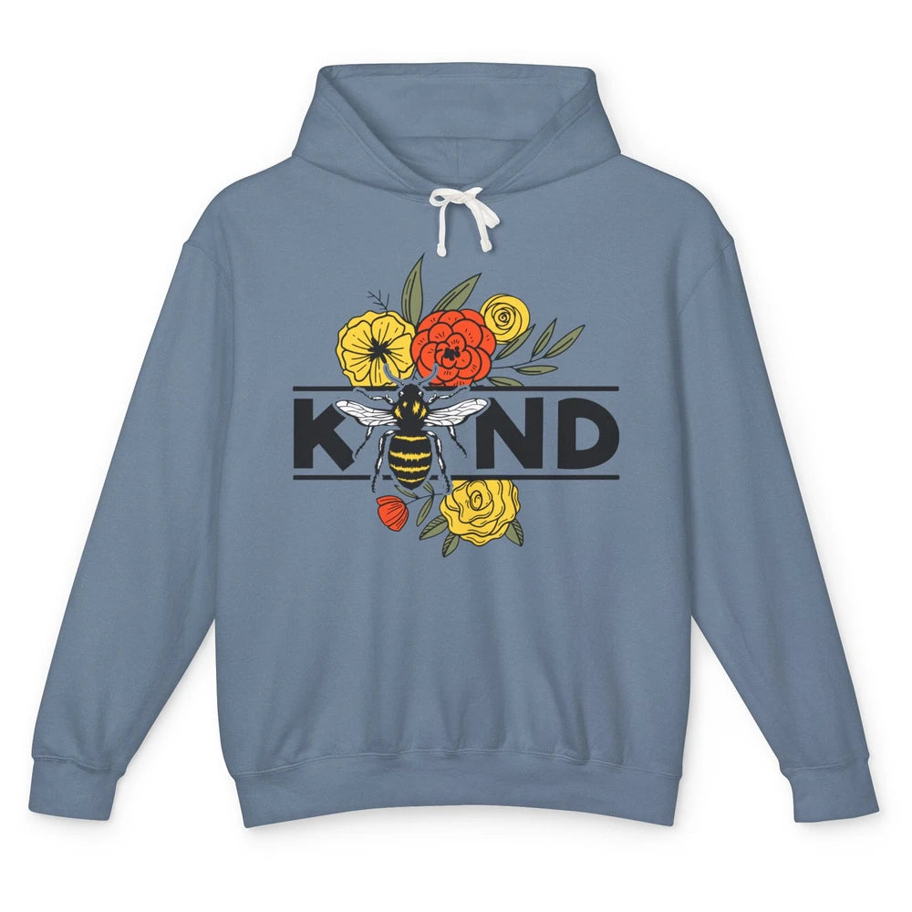 Retro Be Kind Leopard Rainbow Boho Love Mental Health Matter Unisex Lightweight Hoodie