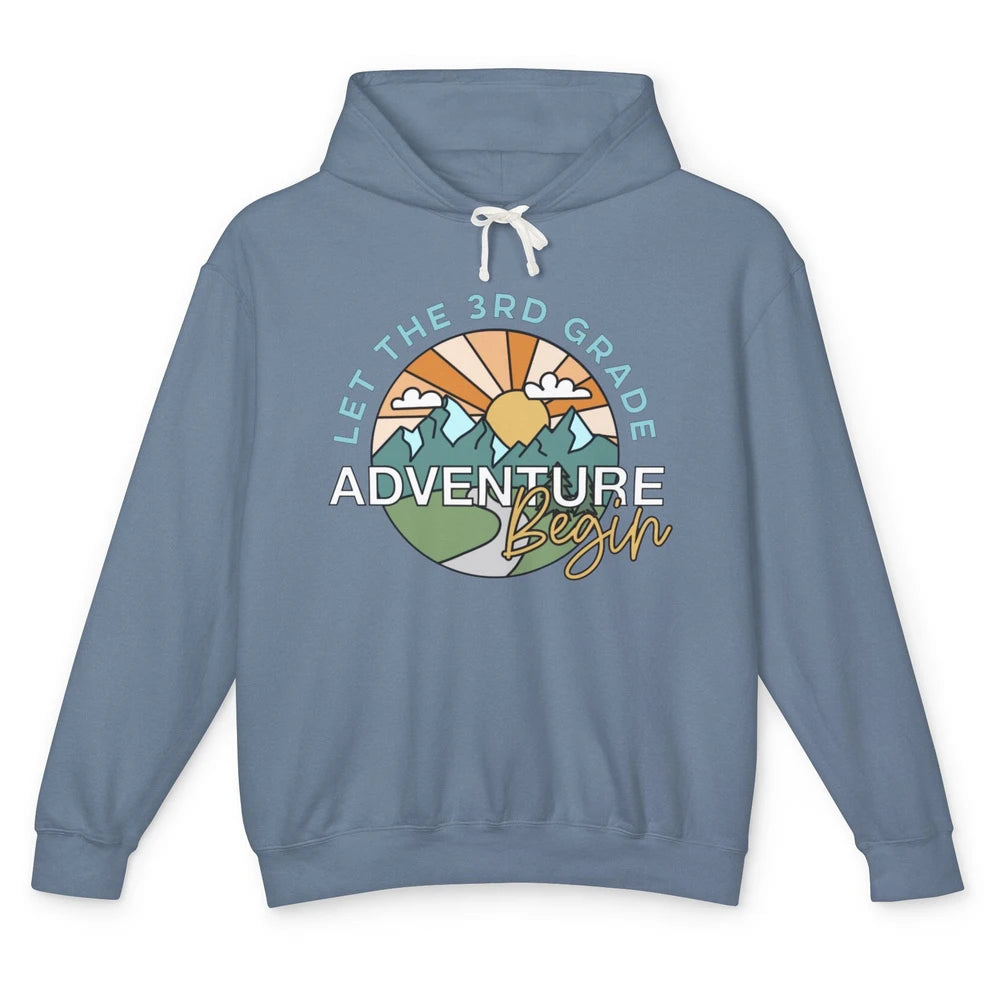 Vintage Back To School Let The 3rd Grade Adventure Begin Unisex Lightweight Hoodie