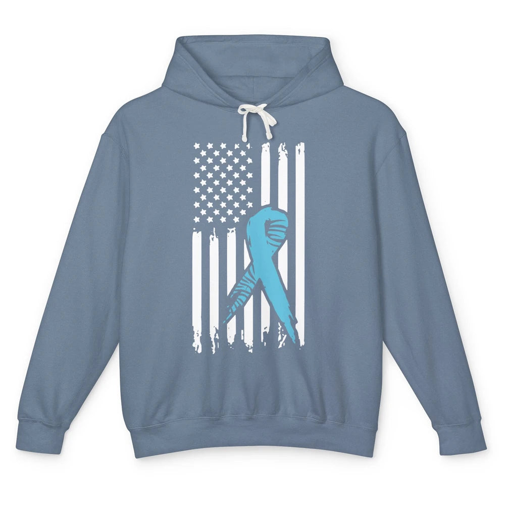 Median Arcuate Ligament Syndrome MALS Ribbon US Flag Unisex Lightweight Hoodie