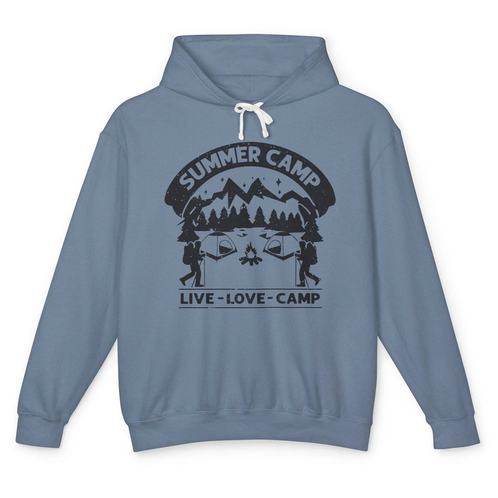 Summer Camp Live Love Camp Vacation Camping Hiking Retro Unisex Lightweight Hoodie