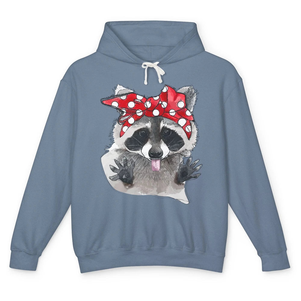 Bandana Racoon Baby Trashed Racoon Panda Lovers Gift Unisex Lightweight Hoodie