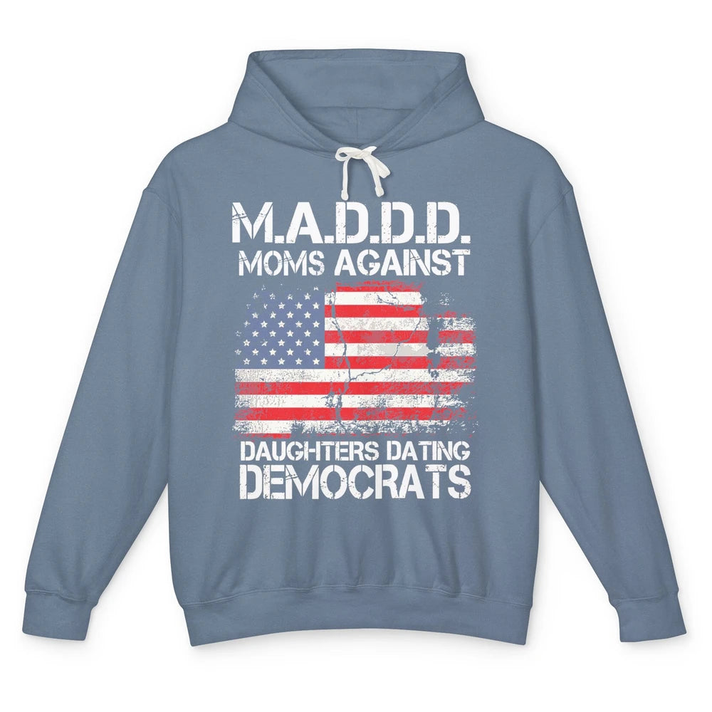 US Flag M.A.D.D.D Moms Against Daughters Dating Democrats Unisex Lightweight Hoodie