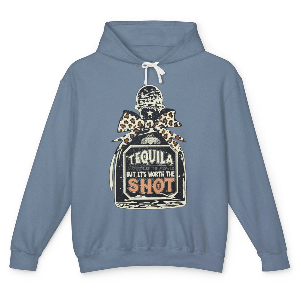 Retro Leopard Tequila May Not Be The Answer Western Country Unisex Lightweight Hoodie