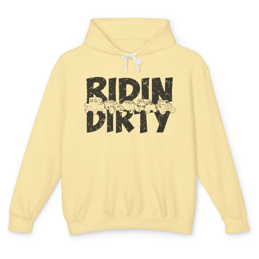 Retro UTV SXS Rider Riding Dirty ATV Offroad Riding SXS Life Unisex Lightweight Hoodie