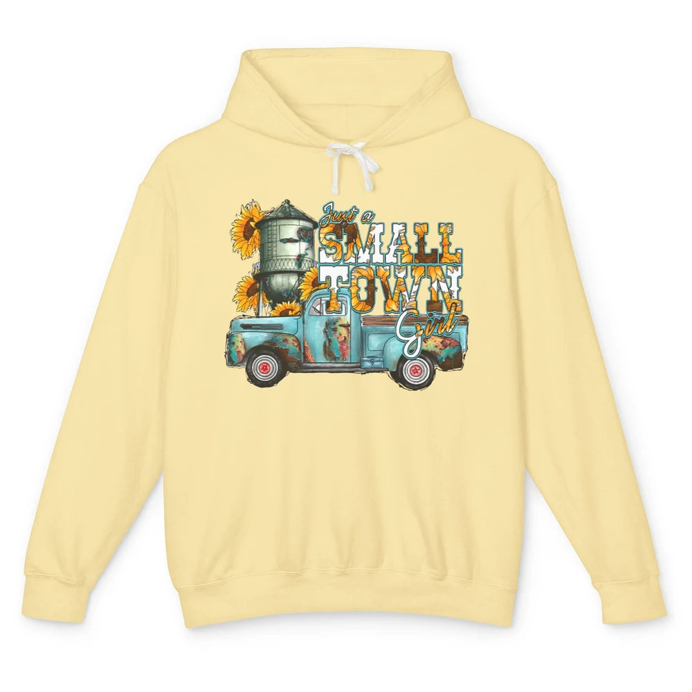 Leopard Sunflower Truck Just Small Town Girl Western Cowgirl Unisex Lightweight Hoodie