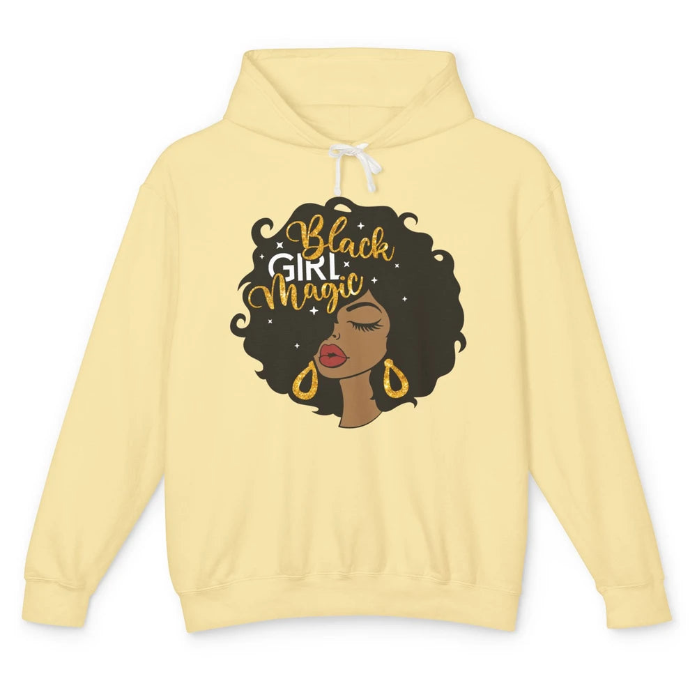 Black Girl Magic Afro Girls Melanin Black Woman Black Queen Unisex Lightweight Hoodie