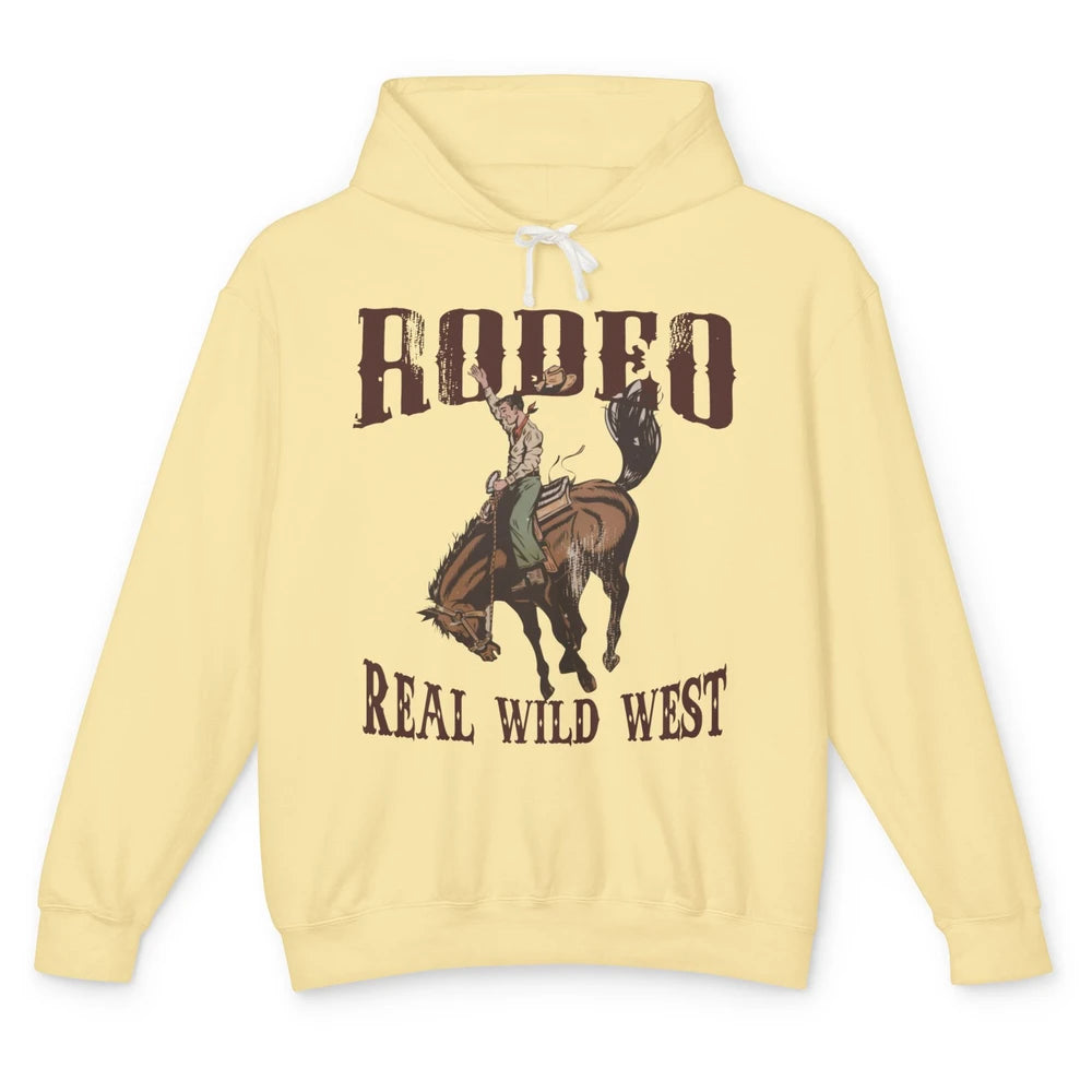 Retro Cowboy Hold Your Horses Real Wild West Country Cowgirl Unisex Lightweight Hoodie