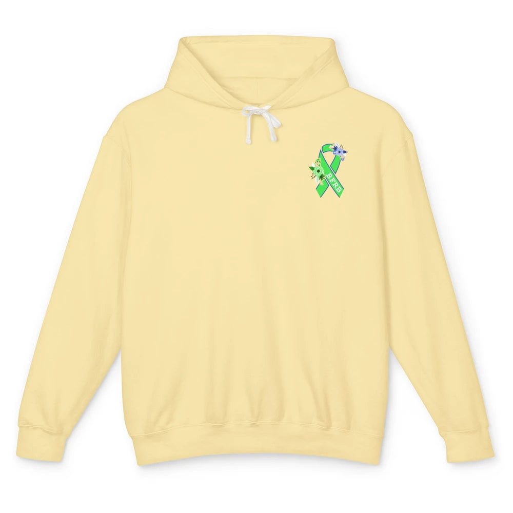 Body Focused Repetitive Disorder BFRB Floral Green Ribbon Unisex Lightweight Hoodie