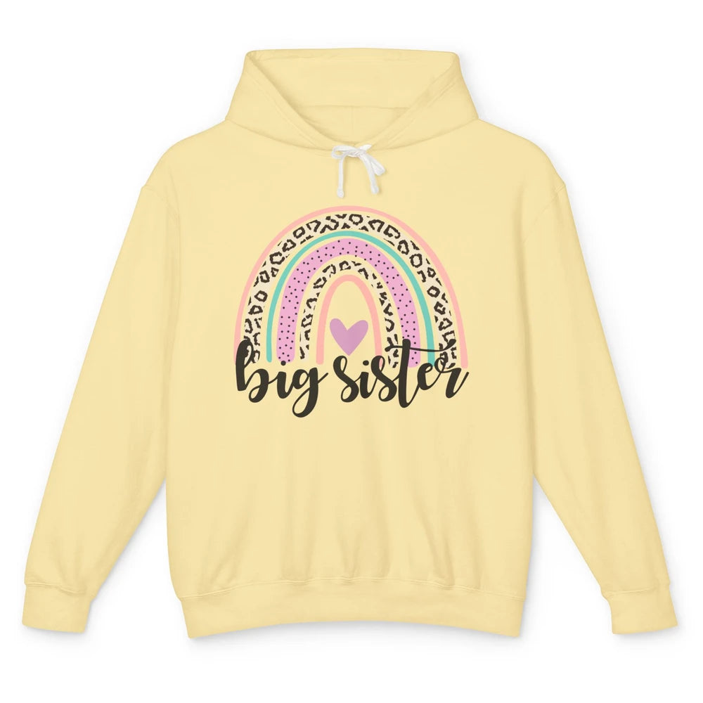 Cute Big Sister Rainbow Heart Big Sister Little Sister Gift Unisex Lightweight Hoodie