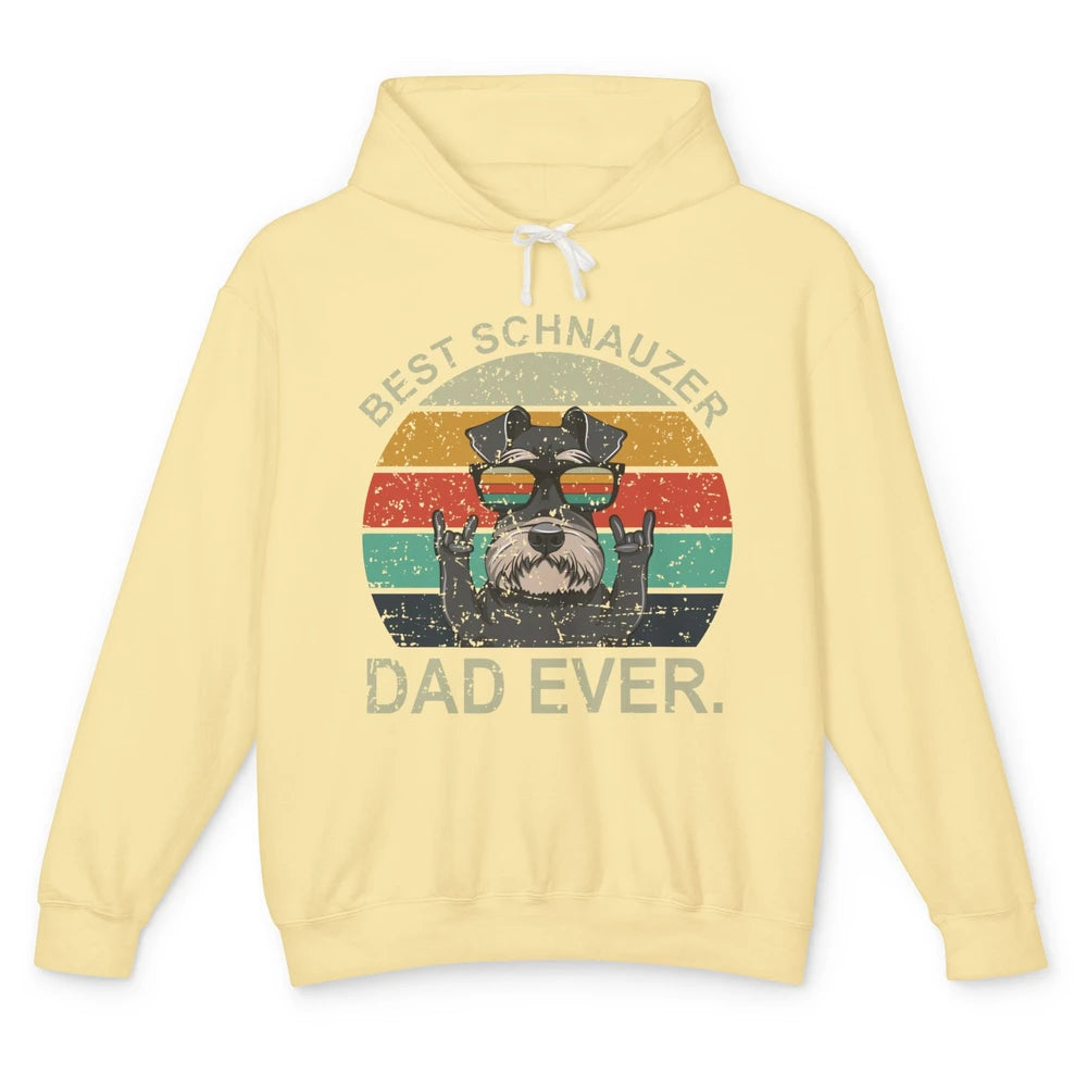 Vintage Sunset Best Schnauzer Dad Ever Father's Day Unisex Lightweight Hoodie