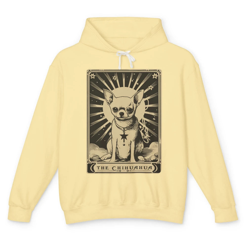 The Chihuahua Tarot Card Black Chihuahua Halloween Dog Mom Unisex Lightweight Hoodie