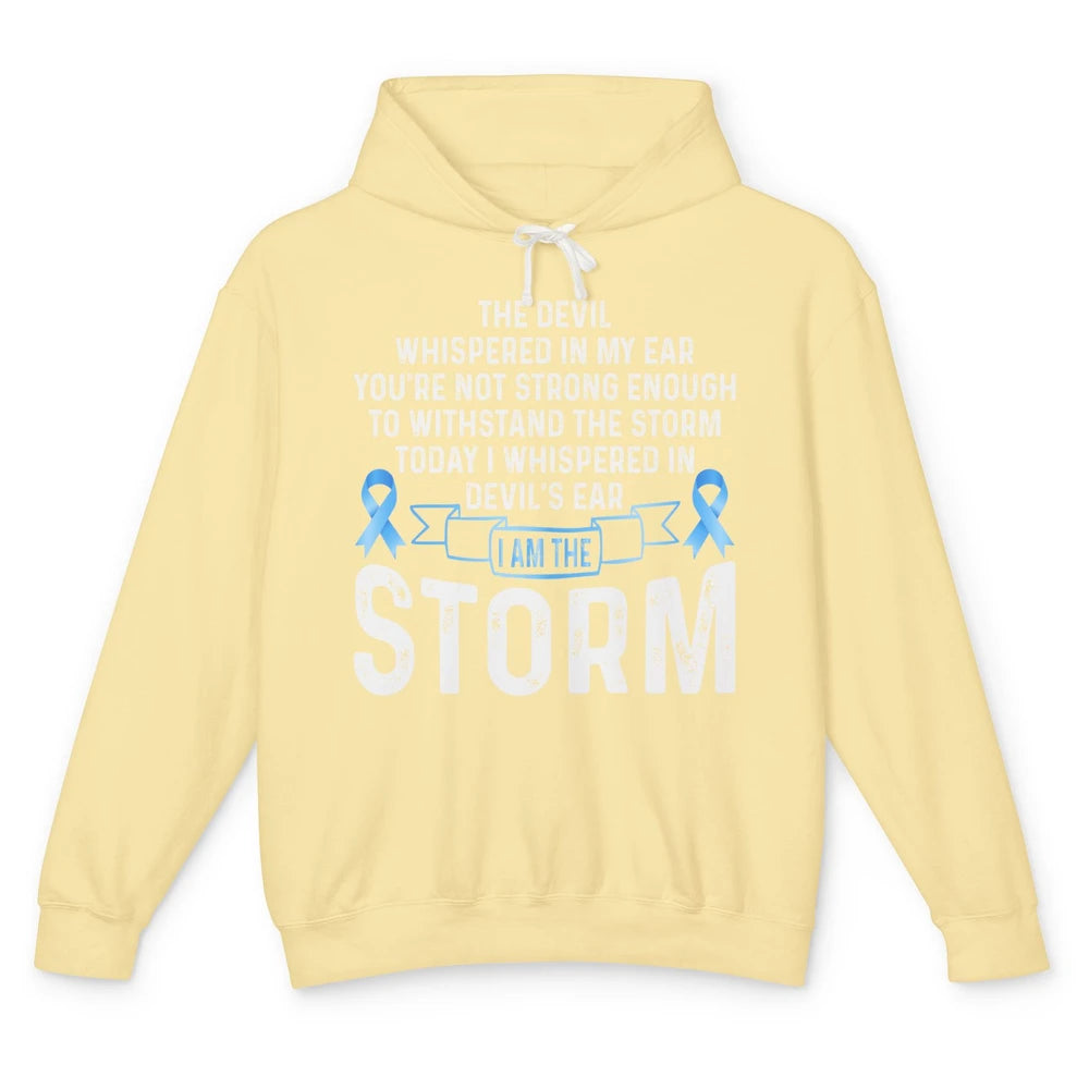 The Storm Retro Warrior Prostate Cancer Month Blue Ribbon Unisex Lightweight Hoodie