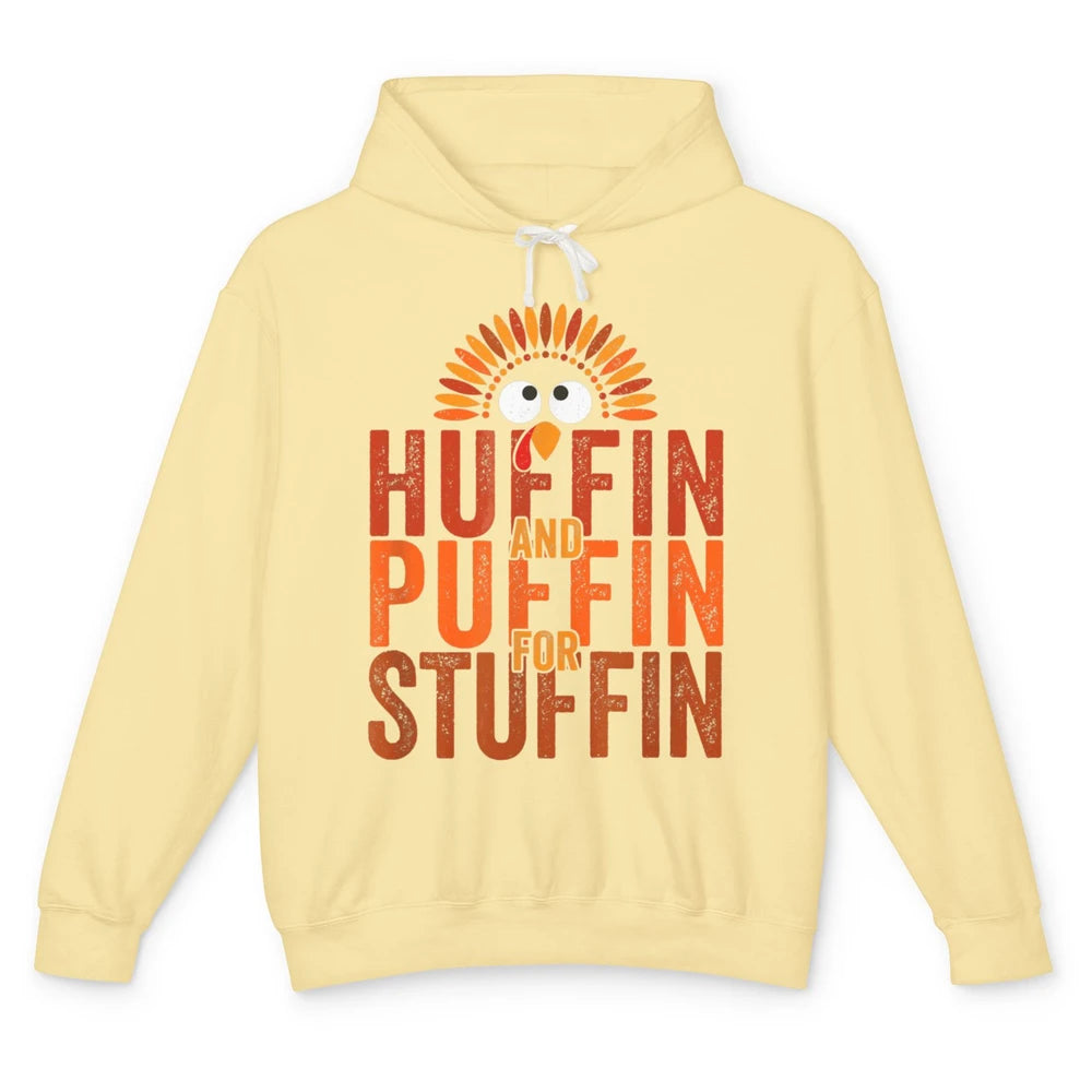 Thanksgiving Run Turkey Trot Huffin And Puffin Chicken Fall Unisex Lightweight Hoodie