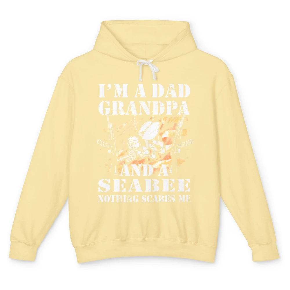 I Am A Dad Grandpa And A Seabee Dad Navy Seabee Father's Day Unisex Lightweight Hoodie