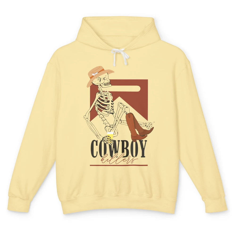 Cowboy Killers Skeleton Western Country Skull Vintage Retro Unisex Lightweight Hoodie