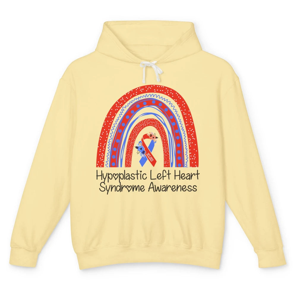 Hypoplastic Left Heart Syndrome Awareness Red Blue Rainbow Unisex Lightweight Hoodie