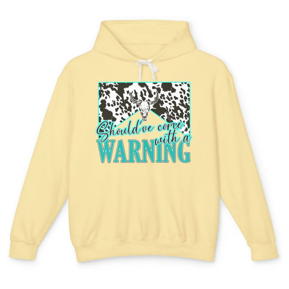 Leopard Cow Skull Should've Come With A Warning Western Unisex Lightweight Hoodie