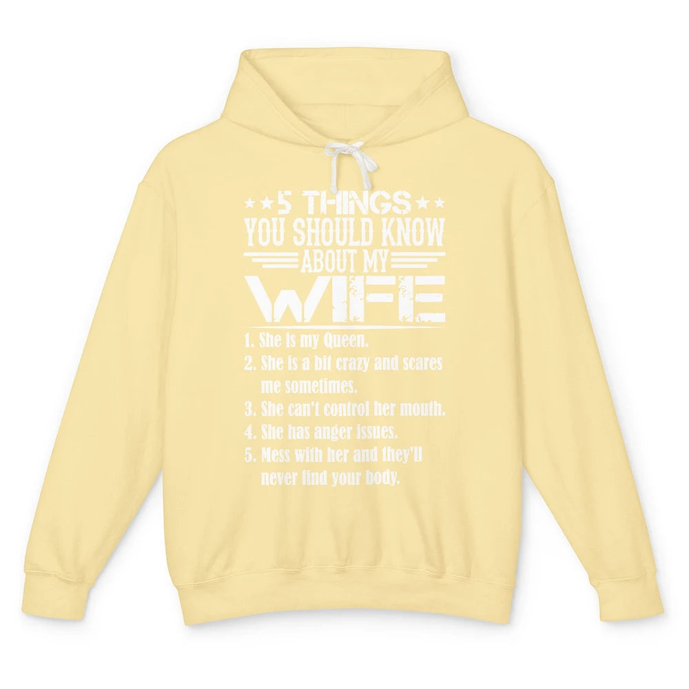 Funny Things You Should Know About Wife Mom Mothers Day Gift Unisex Lightweight Hoodie