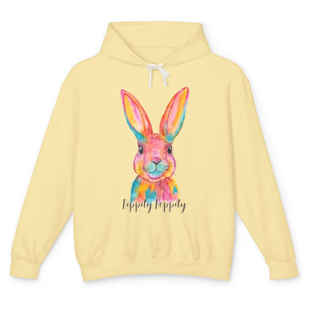 Watercolor Hippity Hoppity Bunny Dance Easter Rabbit Hip Hop Unisex Lightweight Hoodie