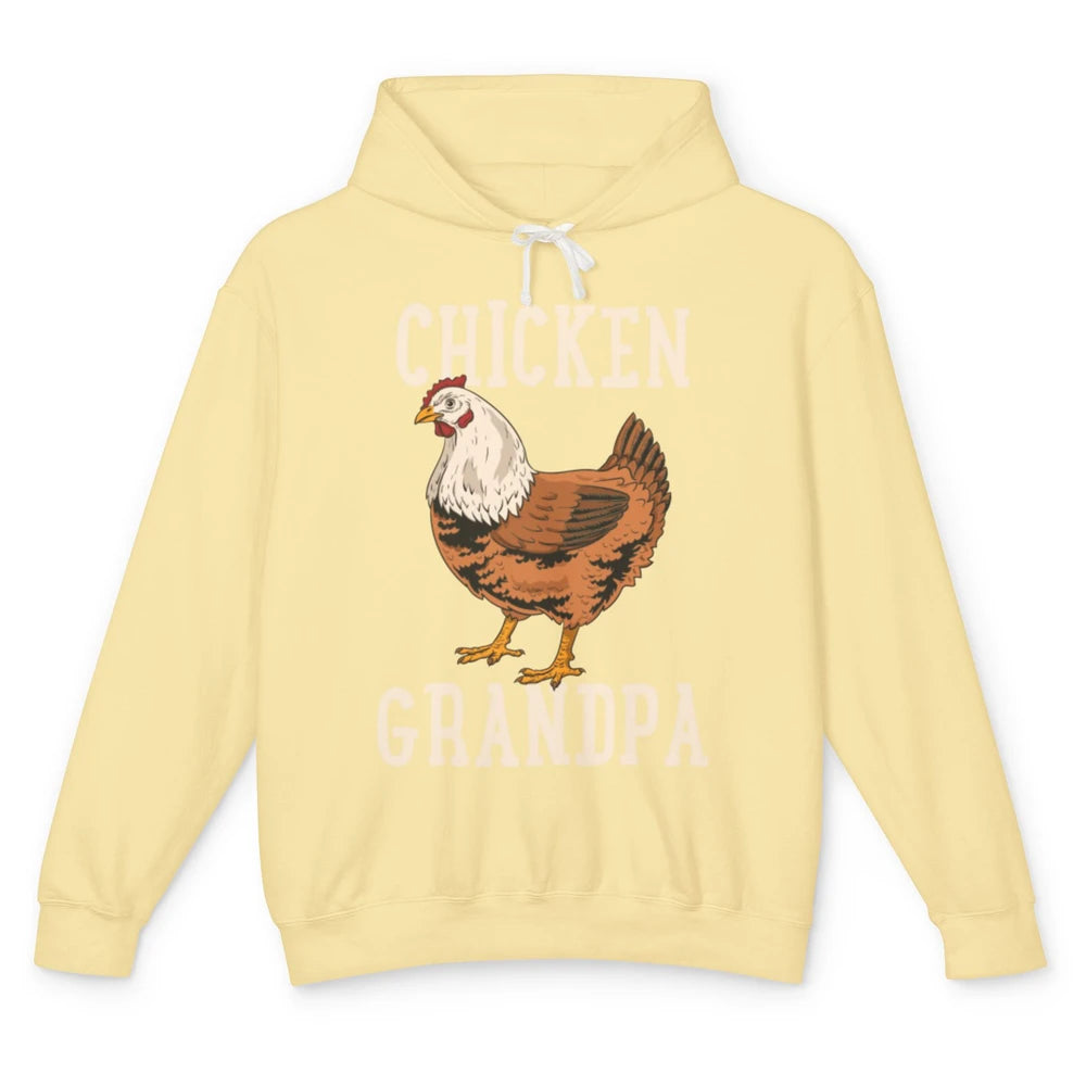 Retro Chicken Grandpa Funny Grandfather Vintage Farm Animal Unisex Lightweight Hoodie