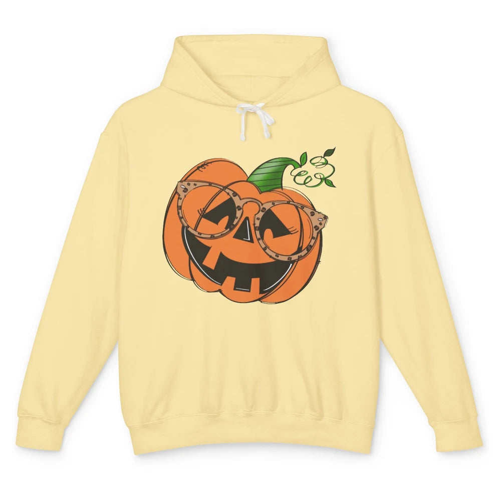 Optometrist Pumpkin Leopard Glasses Halloween Optician Gift Unisex Lightweight Hoodie