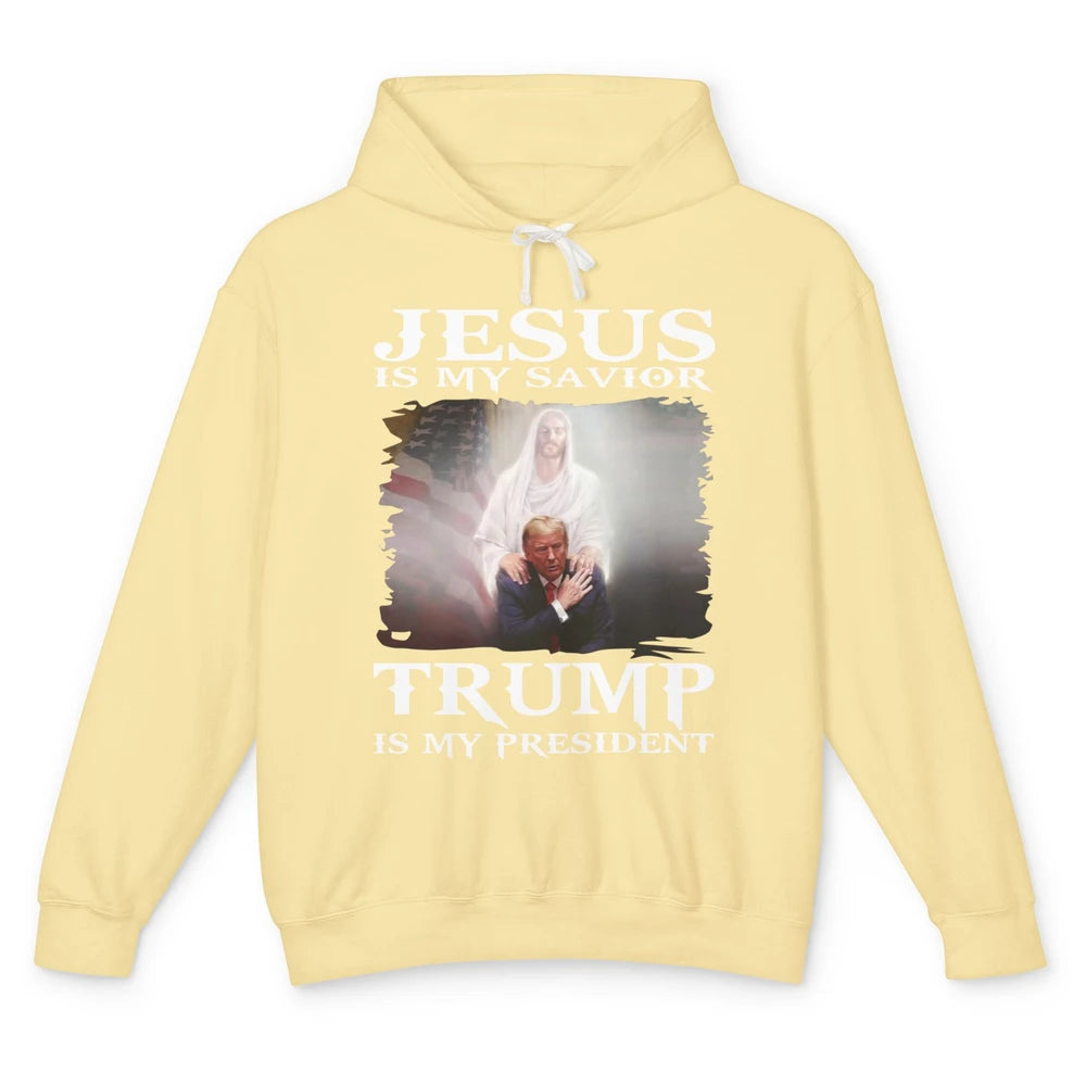 Jesus Is My Savior Trump Is My President Trump Republican Unisex Lightweight Hoodie