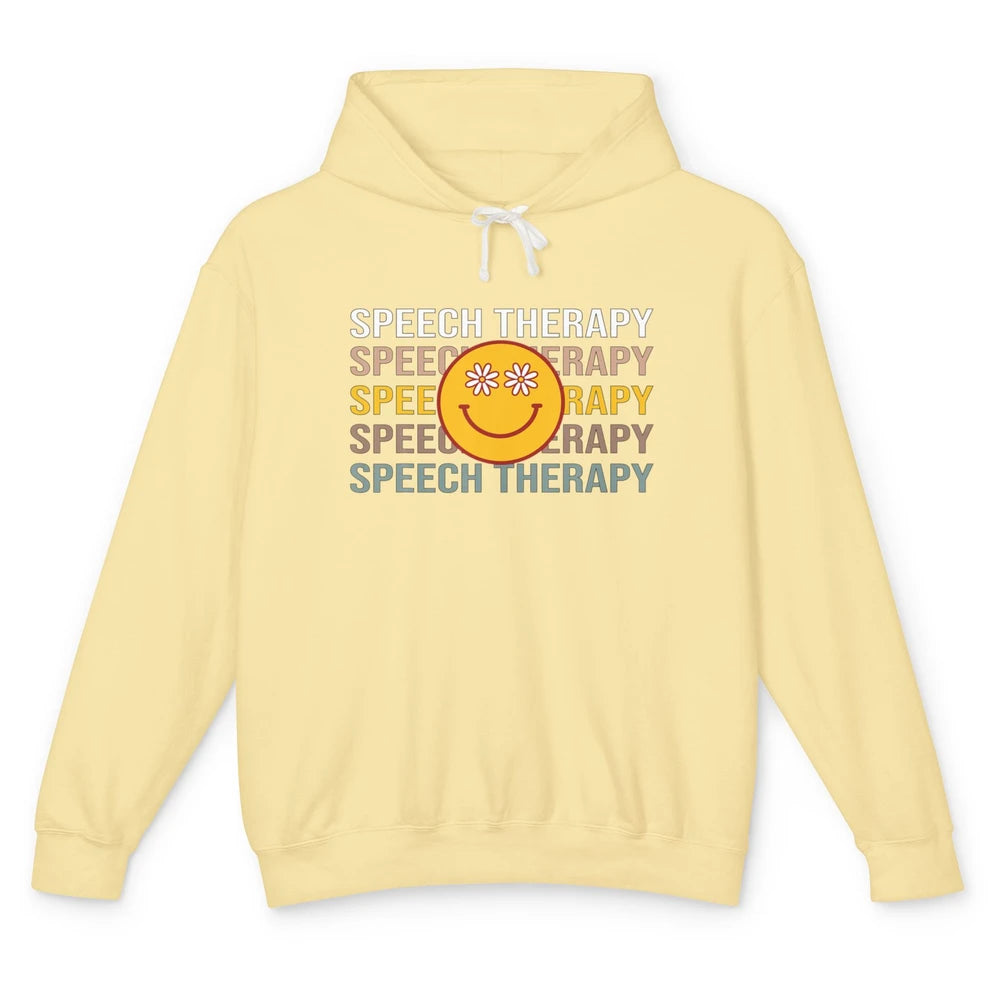 Speech Language Pathologist Smiling Face Sped Therapy Boho Unisex Lightweight Hoodie