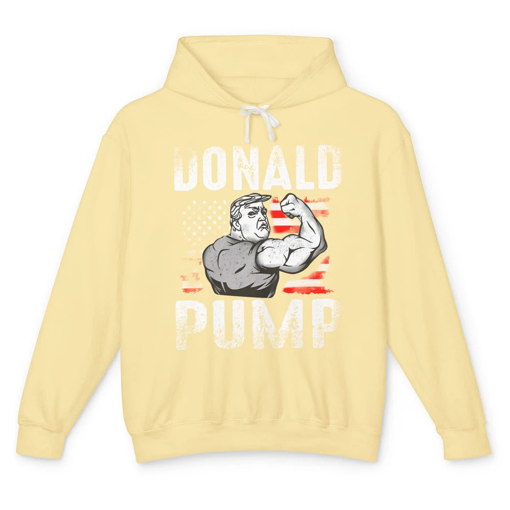 Funny Donald Pump Make America Strong Again Conservative Unisex Lightweight Hoodie