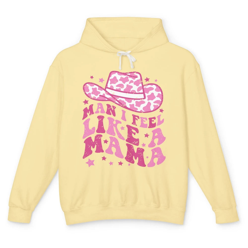 Man I Feel Like A Mama Pregnant Reveal Western Mothers Day Unisex Lightweight Hoodie