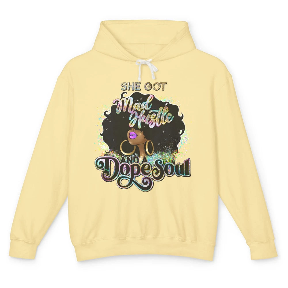 Black Girl She Got A Dope Soul Afro Women Christian Belief Unisex Lightweight Hoodie